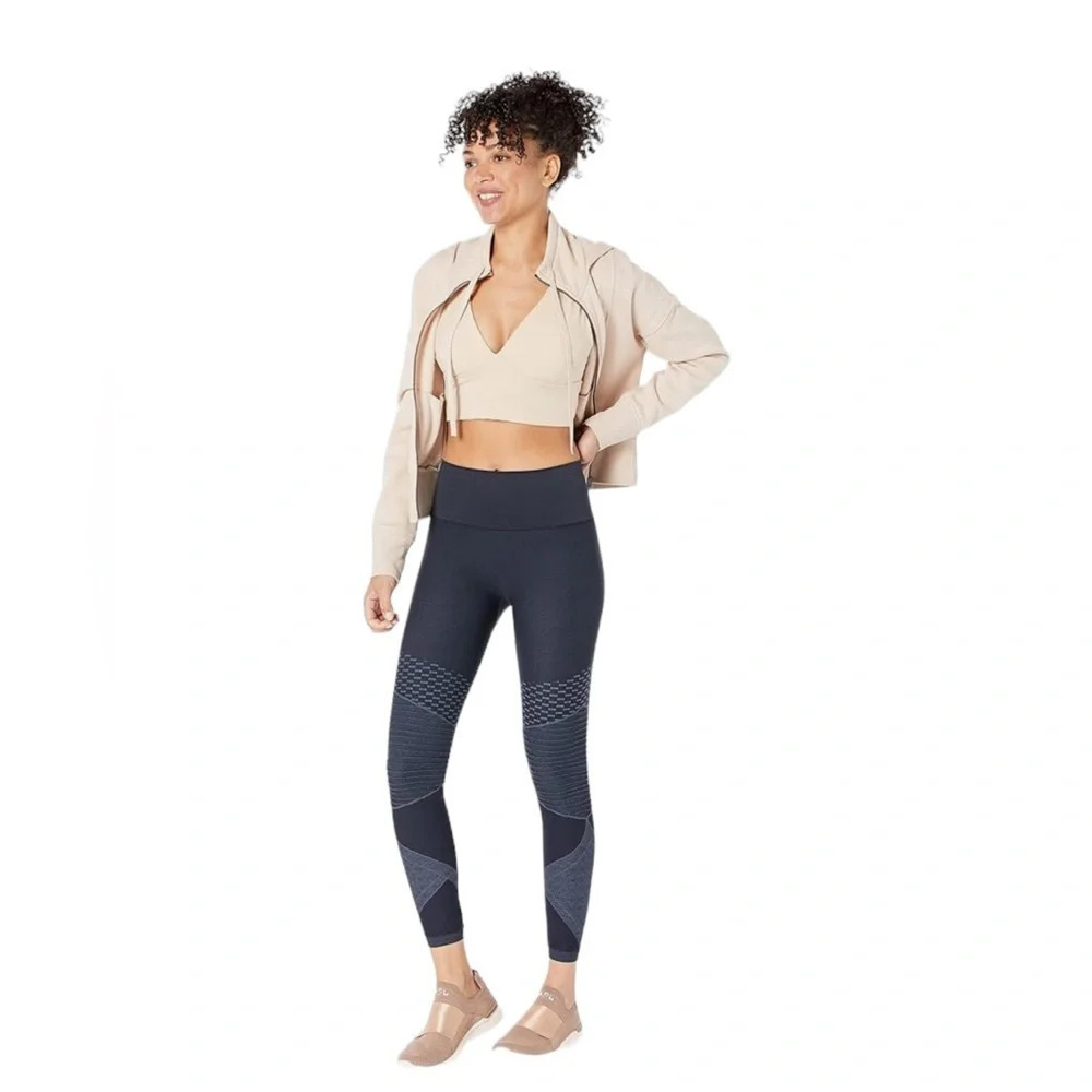 Spanx Look At Me Now Seamless Moto Casual Legging Indigo Sky Navy Blue Size L